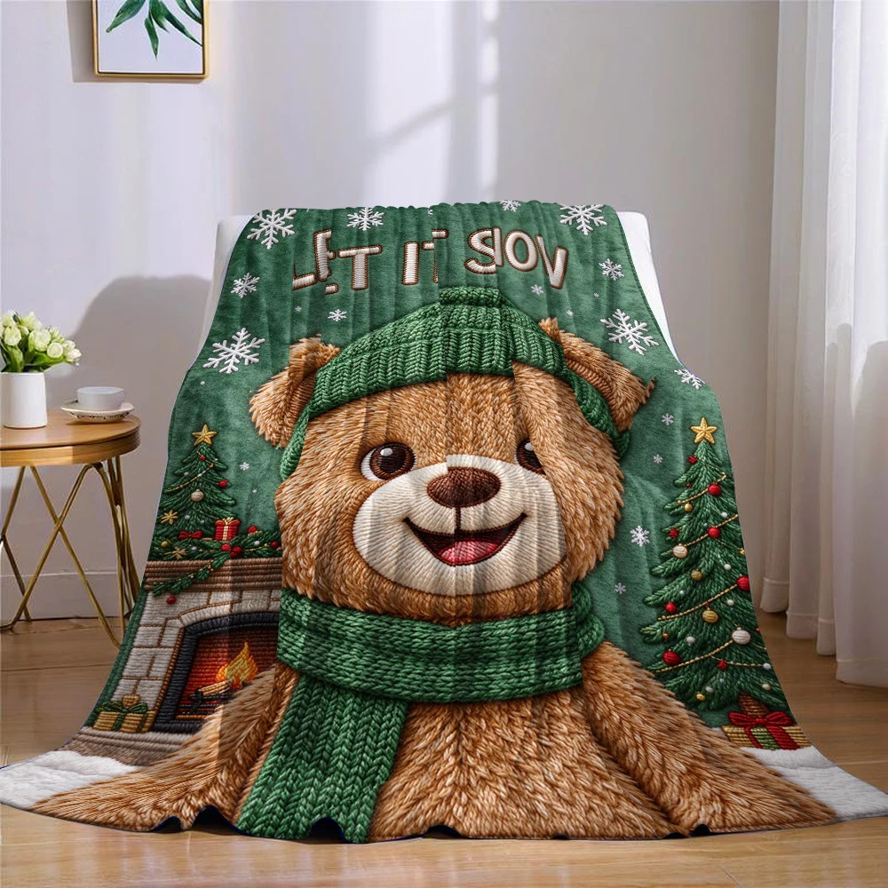 Stitch Orange Winter Warm Flannel Fleece Blanket Thick Soft Cozy Throw Blanket for Winter Bed Couch Plush Bedspread - view 4