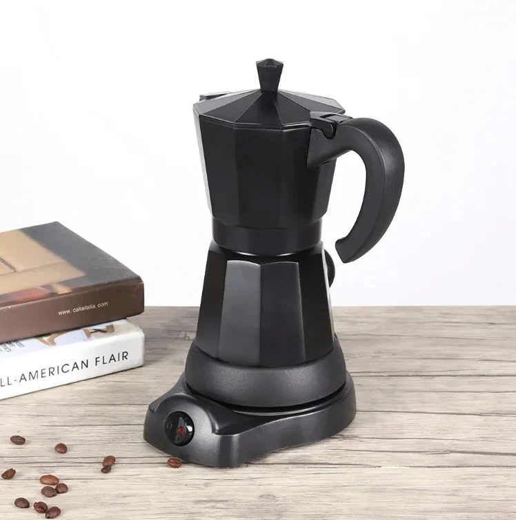 aluminum electric mocha pot Italian European plug-in coffee machine Household fast and convenient electric