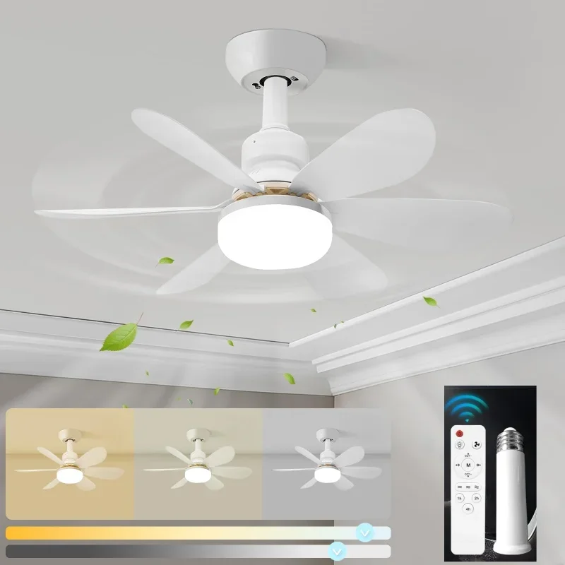 

40W LED Socket Fan Light, Ceiling Fan with Light and Remote, With Remote Control Dimming Energy-saving Lighting Silence Fan Ligh