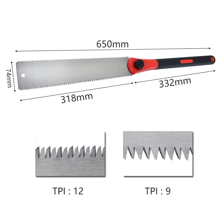 K50 Japanese-style Woodworking Double-sided Saw Sharpened Teeth Fast Hand  Household Hand-held Logging  Garden  Wooden