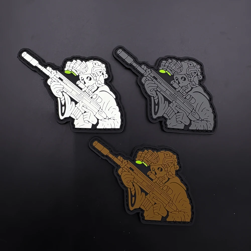 Alien Character Art Illustration Pvc Glow-In-The-Dark Arm Patch Badge for Jackets, Bags, Helmets DIY Personalized Decoration Patch with Fleece Backing