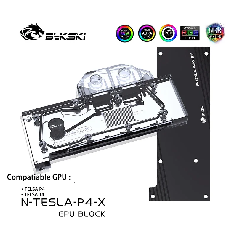 

Bykski VGA Water Block for Leadtek Tesla P4/Tesla T4 8GB Graphics Card Cooling,Copper GPU Cooler ARGB SYNC N-TESLA-P4-X