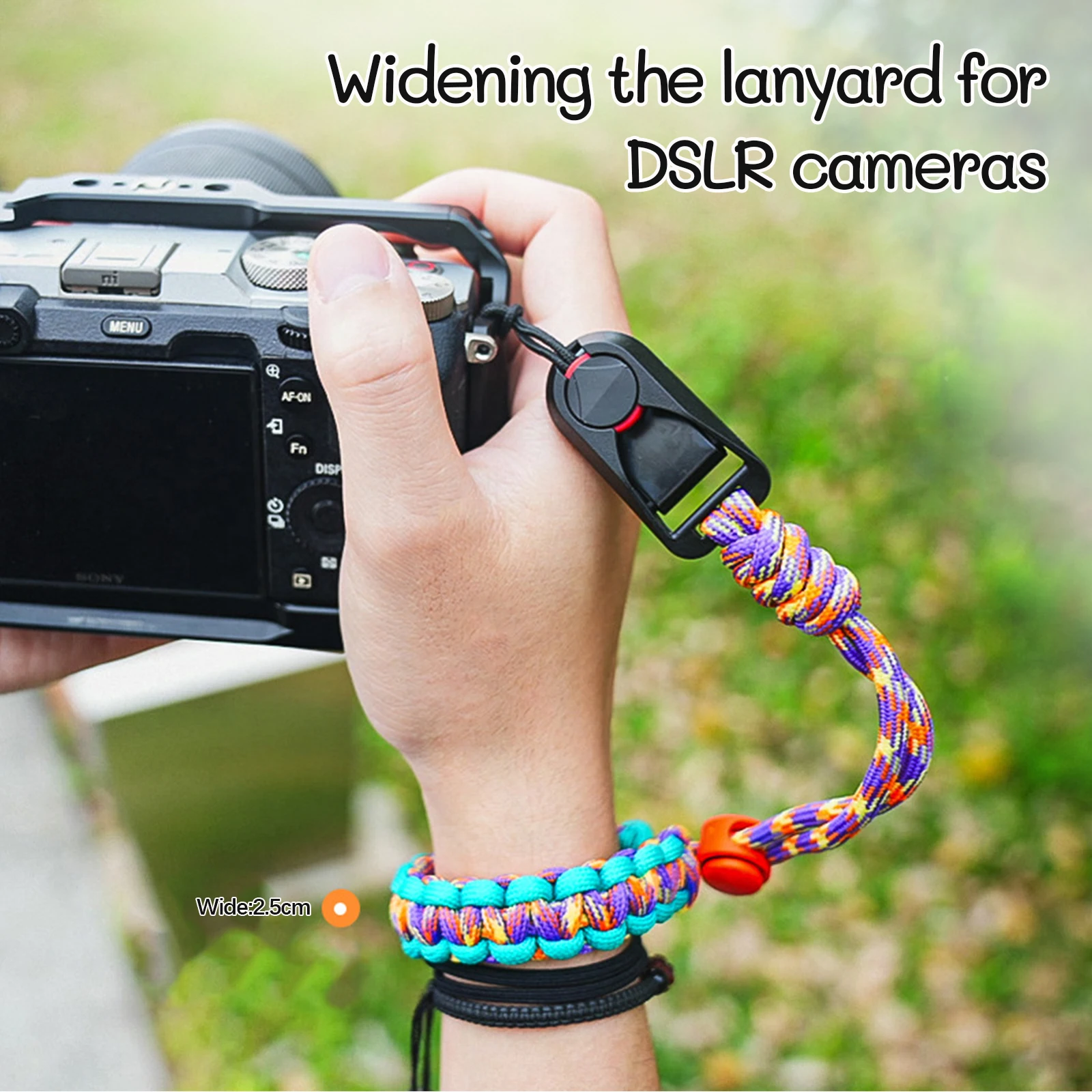 Новый обновленный быстросъемный ремешок для камеры с защитой от потери, нейлоновый плетеный ремешок для беззеркальной камеры DSLR, уличный Tr