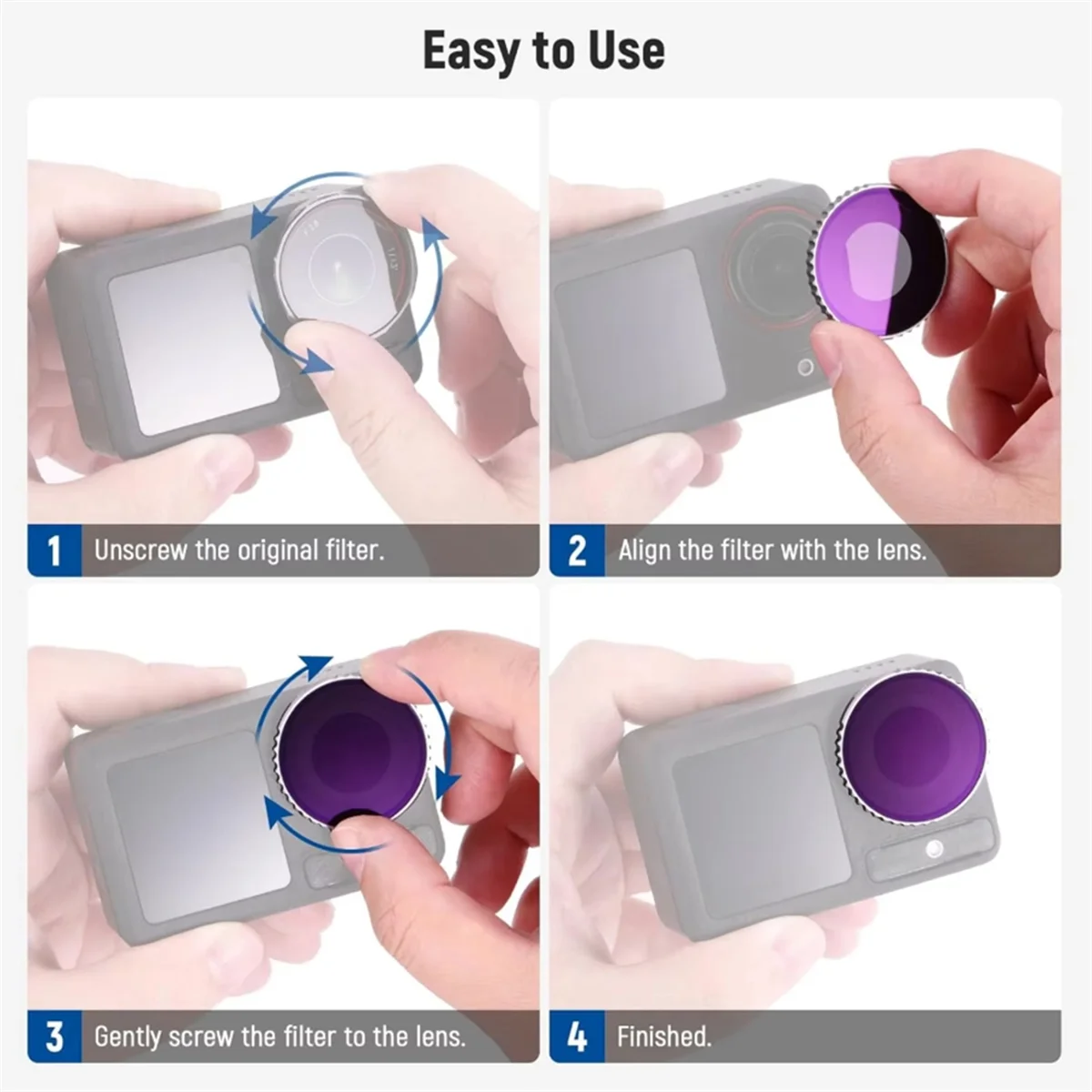 

Набор ND-фильтров для аксессуаров для камеры Action 5, мультиварное оптическое стекло HD для Action 5 Pro/4