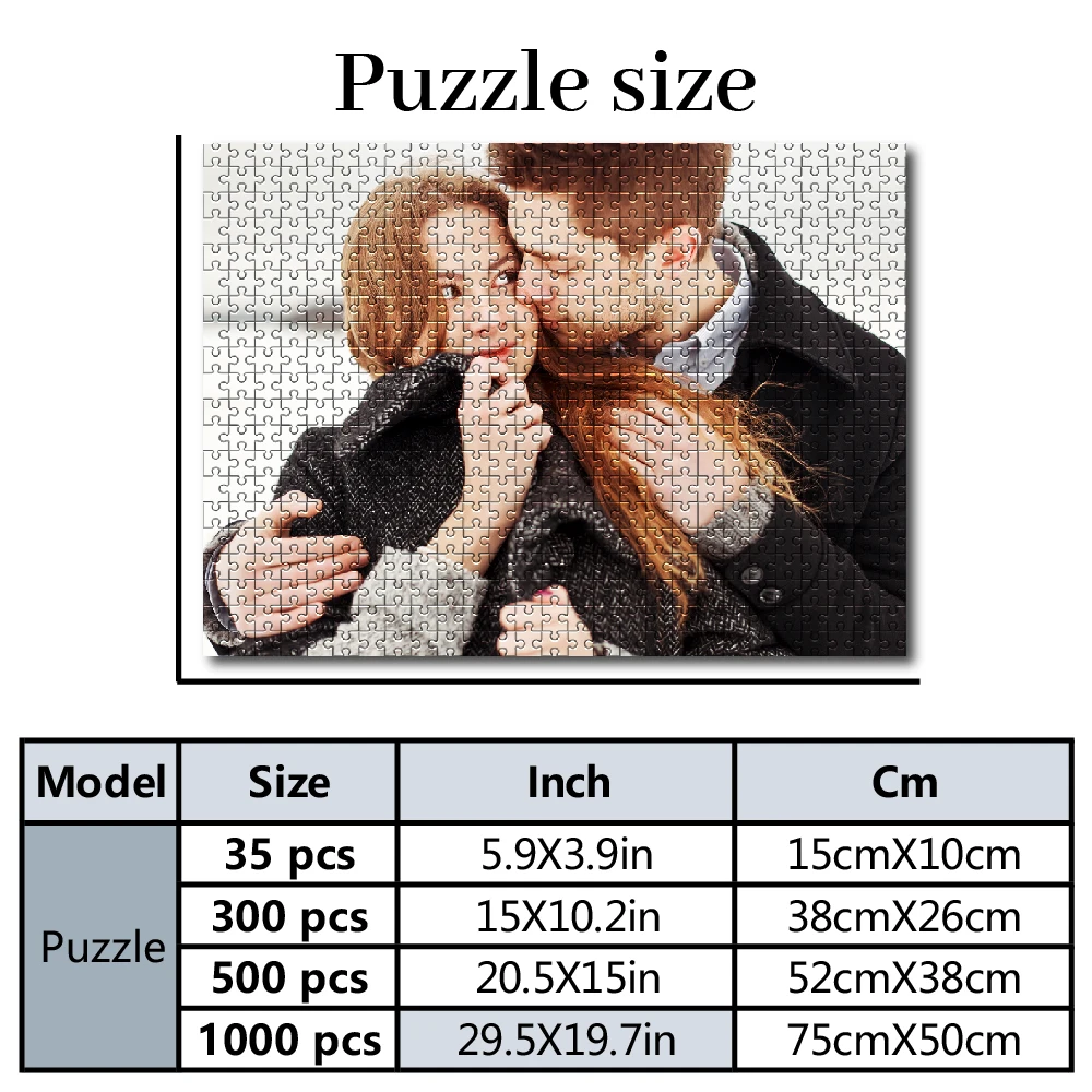 35/300/500/1000pcs Personalized Custom Photo Puzzle Customize for Dad, Grandmother, Grandad, Godmother