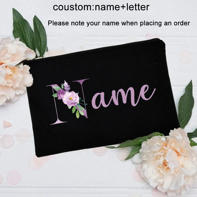 Personalized Makeup Bag Bridesmaid Maid of Honor Toiletries Bags Wedding Bachelorette Party Gifts Custom Name Cosmetic Pouches