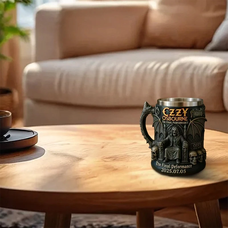 Halloween 3D Ozzy Osbourne Commemorative Mug Stainless Steel Skull Water Cup Beer Mug Coffee Cup Drinking Utensils - Image 5