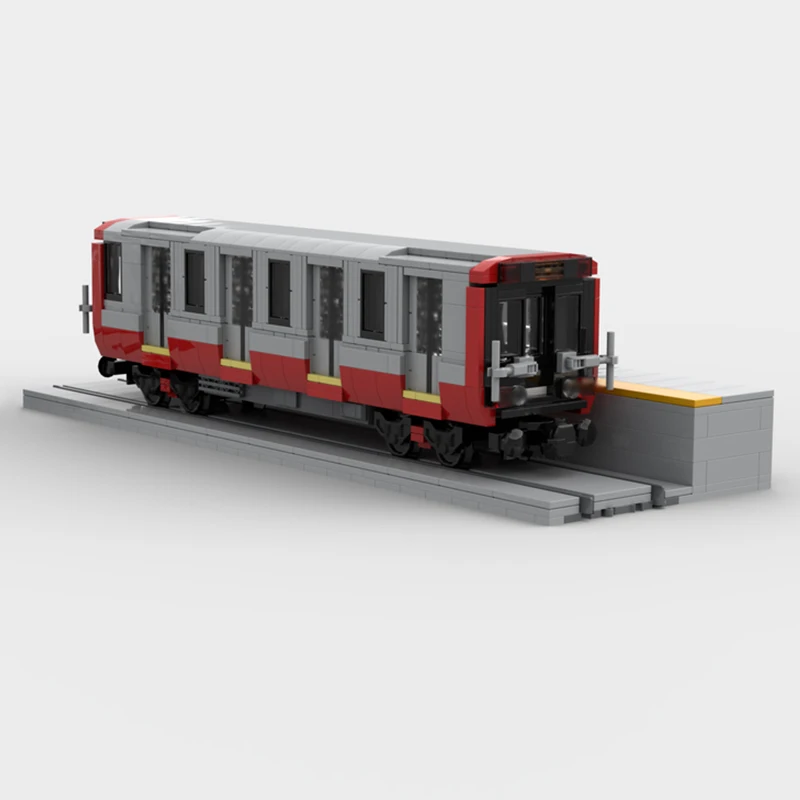 City Car Model MOC Building Bricks Red Line Subway Train Modular Technology Gifts Holiday Assemble Children Toys Suit