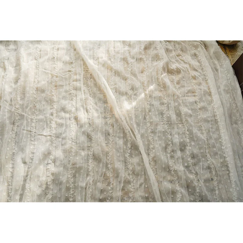 Soft Waxy Slightly Transparent Jacquard Chiffon Fabric Women\'s Dress Wedding Dress Diy Sewing Fabric 45cmx150cm