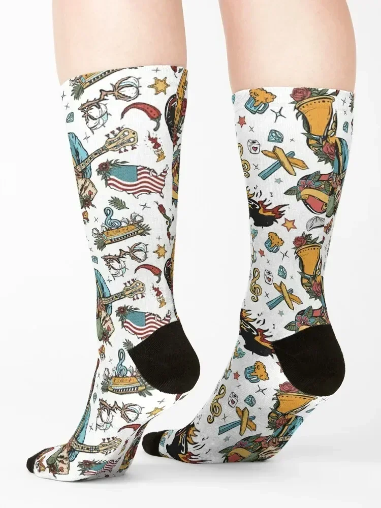 Blues music Socks hockey gym hiphop Rugby Socks Man Women's