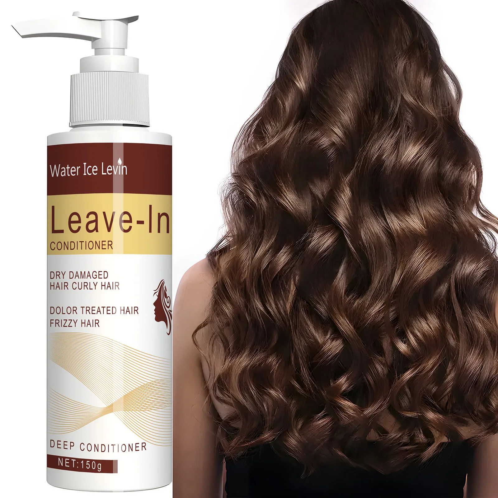 Water Ice Levin Leave-in Conditioner Hair Scalp Care Smoothing Straightening Shine Repair Damaged Hair Care New 150ML