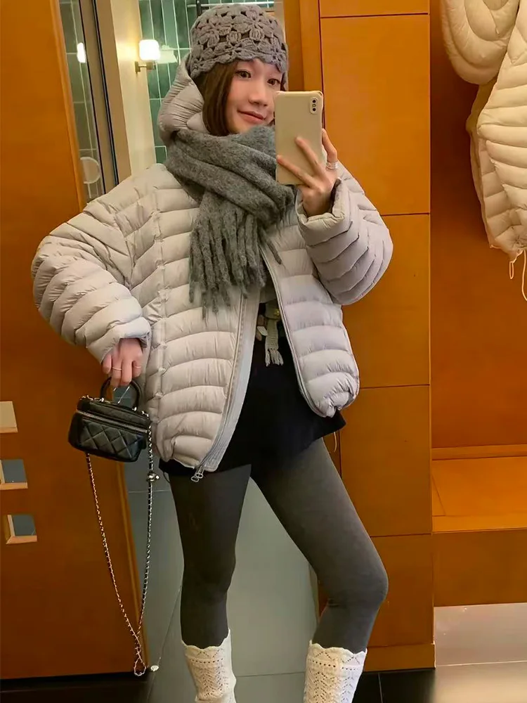 

Корейский стиль: Новая женская утепленная куртка-пуховик с капюшоном, свободного кроя, для осени и зимы