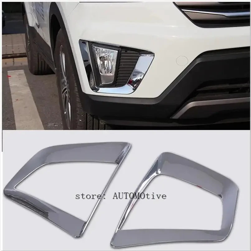 ABS Chrome Front Fog light Lamp Cover Trim For 2015 2016  17 18 19 20 21 22 for Hyundai  Creta  ix25