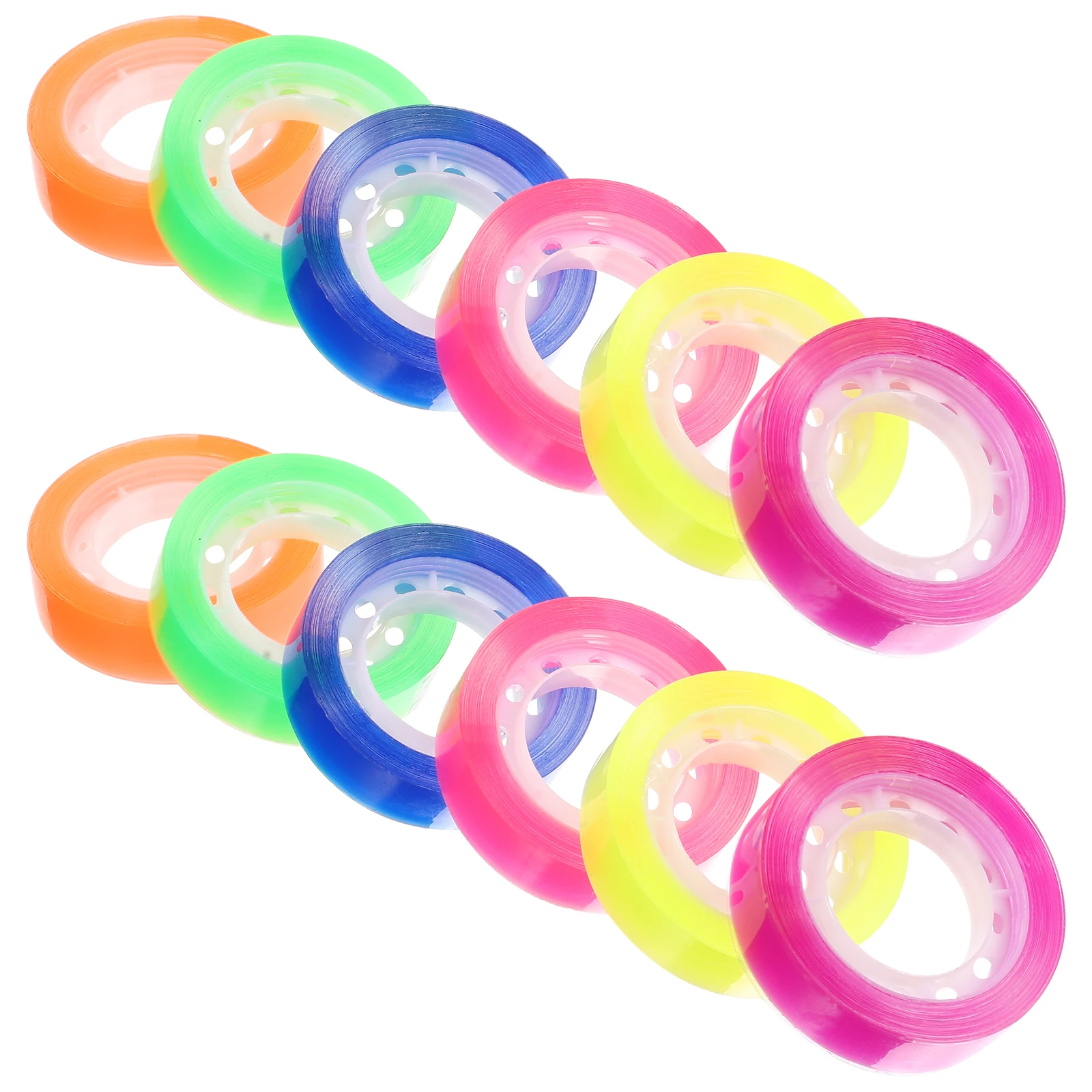 12 Rolls Colorful Transparent Tape Decorative Clear Craft DIY Paper Gift Wrapping Scrapbook Tapes Long Length Thin Adhesive