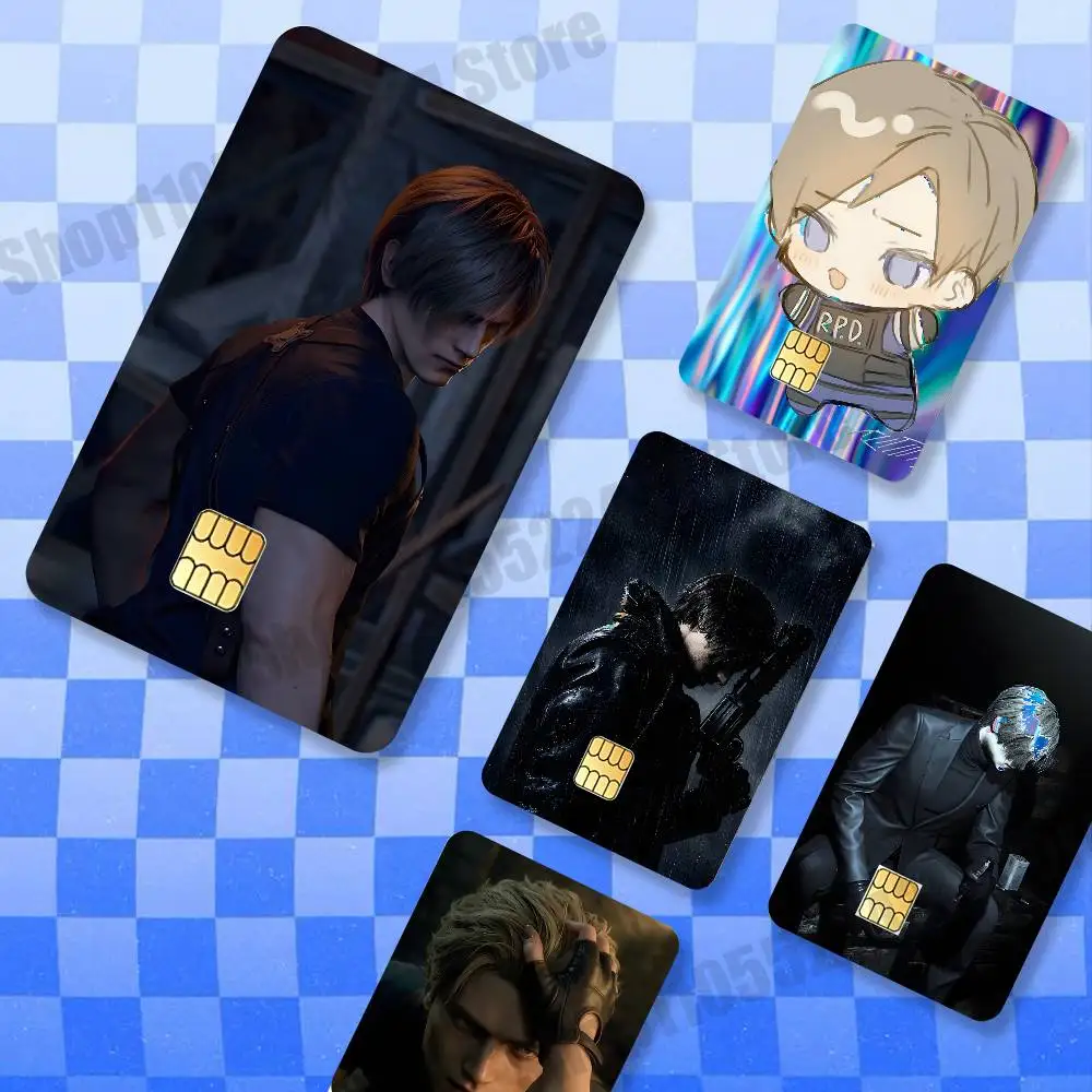 RE9 L-Leon Kennedy Holographic Laser Shinny Film Skin Cover Sticker for Debit Credit Card Bank Card