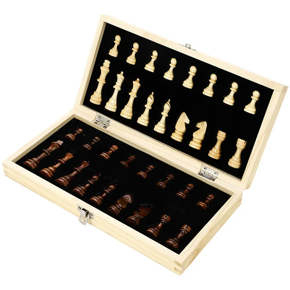 

1Set Magnetic Wood Folding Chessboard Foldable Portable Board Game Educational for Adults Travel Office School Intelligence
