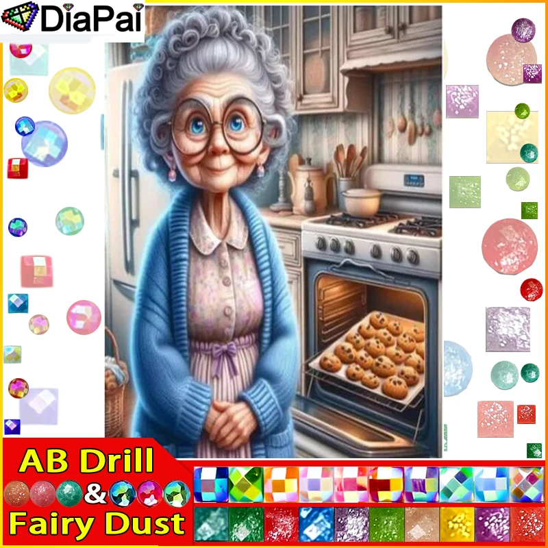 DIAPAI Fairy Dust AB 5D Diamond Painting Full Drill Diamond Embroidery