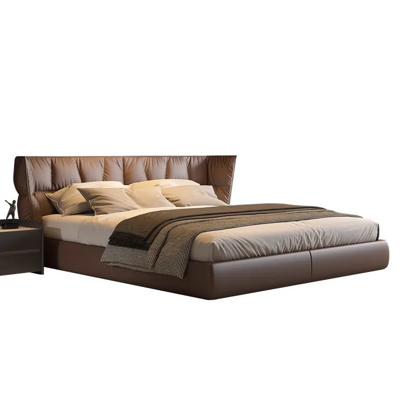 

Italian light luxury modern simple master bedroom designer fashionable high-end atmosphere soft bag double bed