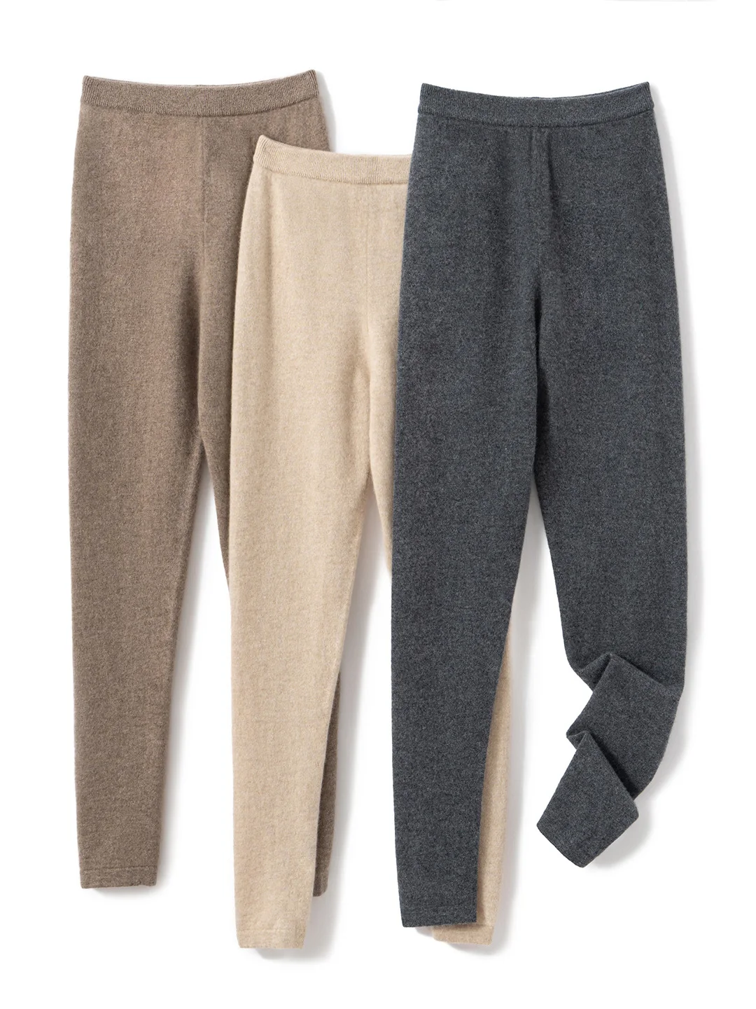 High Waist Slim Fit Knitted Pure Camere Yoga Pants Women's Base Layer Pants Versatile Long Trousers Casual High Waist