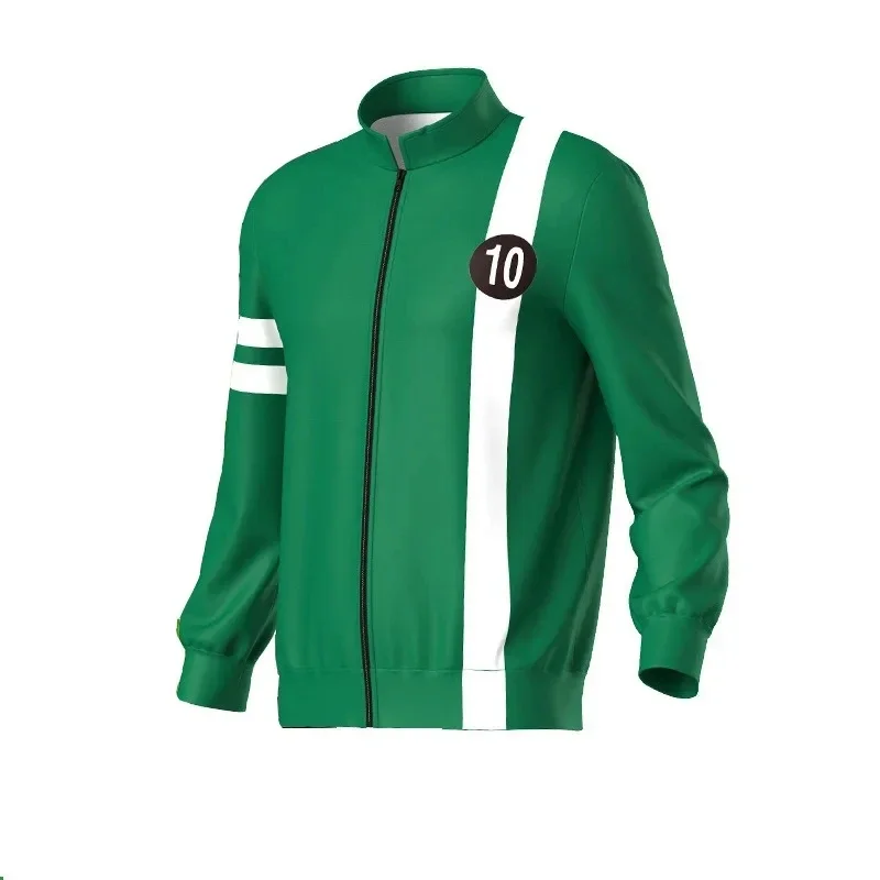 Anime Ben10 Alien Force Ben Tennyson Cosplay Unisex Sweatshirt Jacket Hoodies Zipper Coat Casual Uniforms Halloween Outfits
