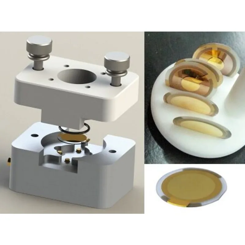 QX303 5MHz 14mm Quartz Crystal Microbalance Sensor, Gold Electrode Polished QCM Chip for Thin Film Deposition & Biosensor