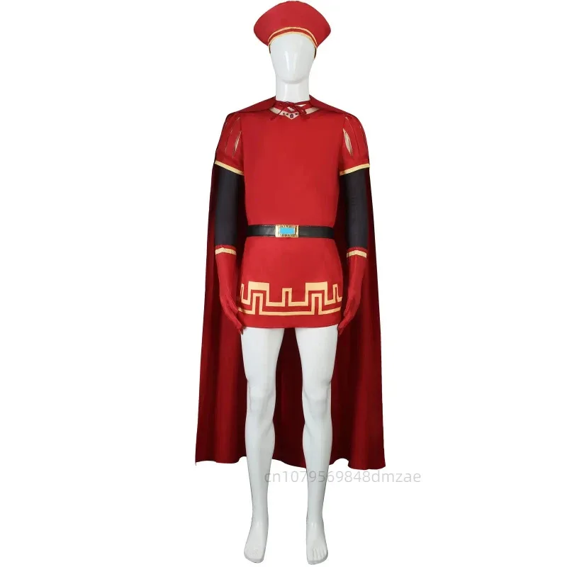 

Halloween Monster Shrek Cosplay Costume 4D Maximus Farquod Lord Cosplay Costume Holiday Party Set with Hat