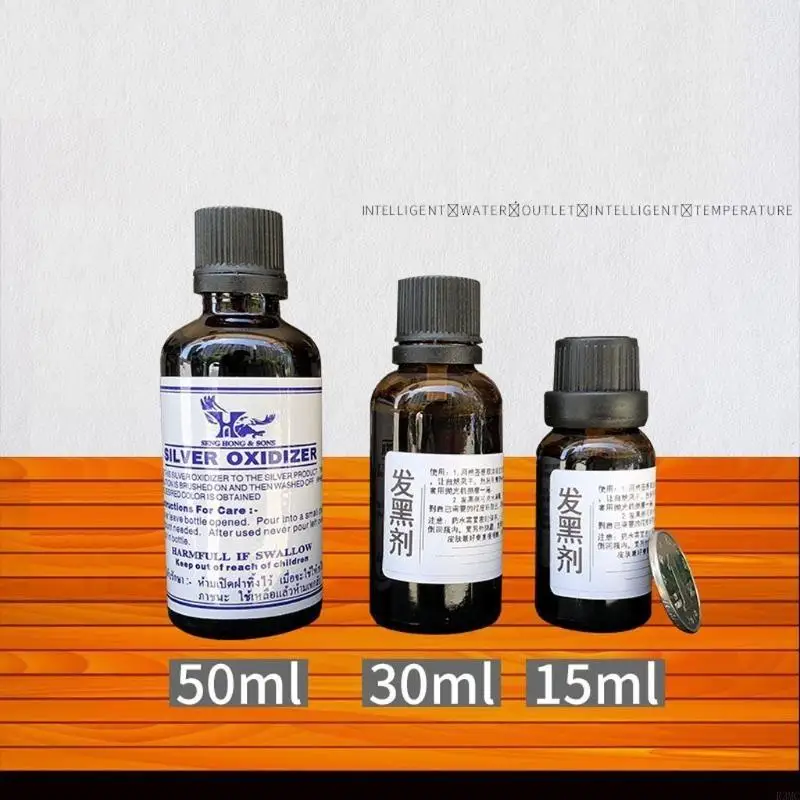 R3MC Silver Oxidized Gel Aging Solution Black Long Lasting Protective Polish-on