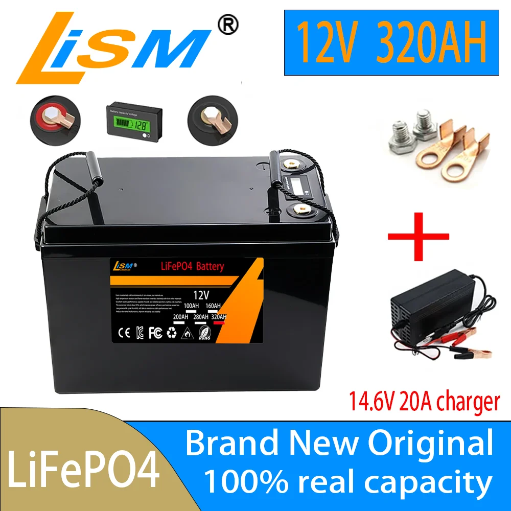 12V 200Ah 280Ah LiFePO4 cell with built-in BMS to replace most backup power devices, suitable for home energy storage travel