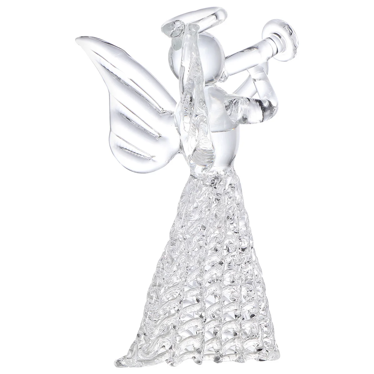 

1Pcs Crystal Glass Candleholder Piper Angel Statue Premium Clear Glass Ornament for Room Cafe Restaurant Decor European Style