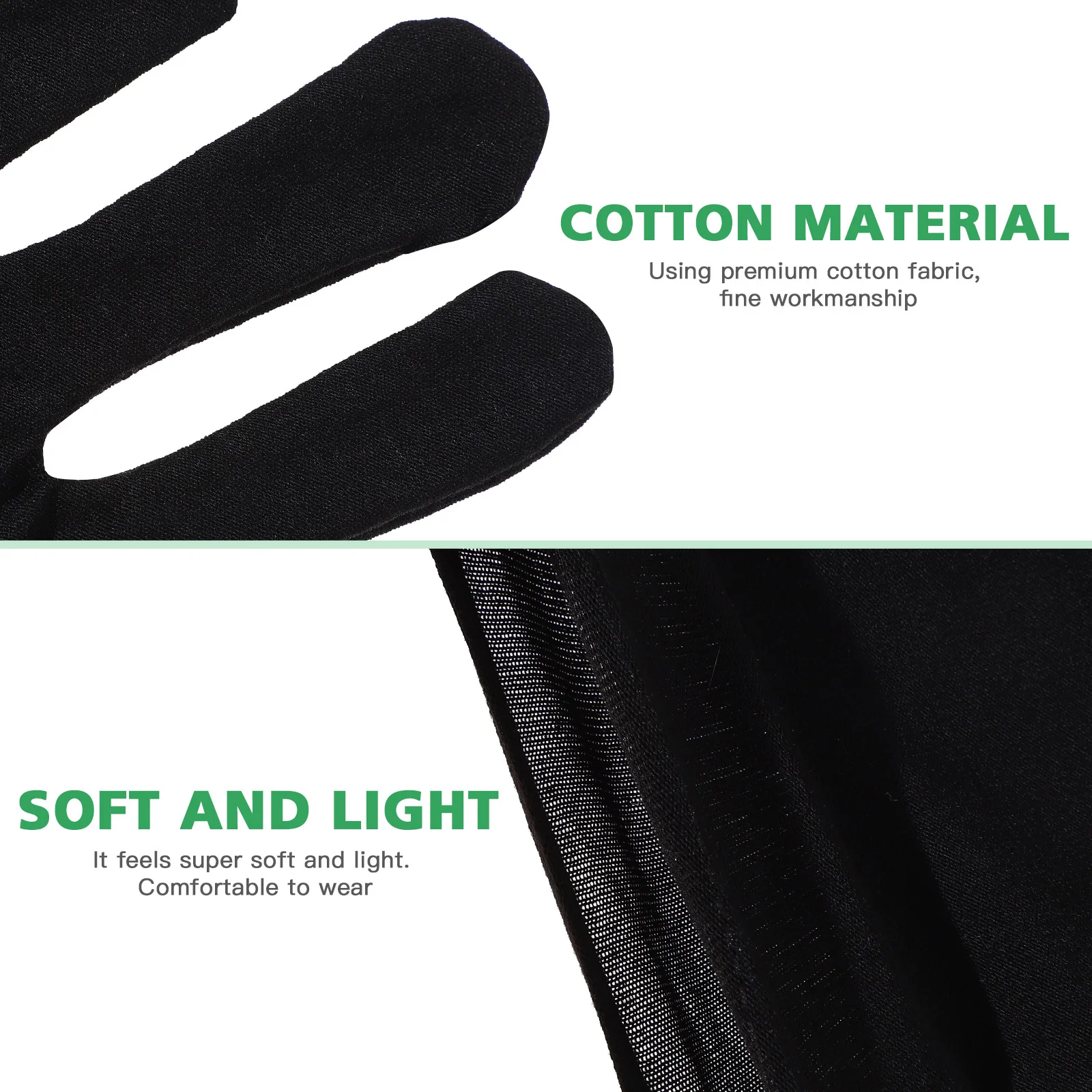 

12Pairs Cotton Gloves Moisturizing Jewelry Inspection Stretchable Lining Size L Black Cotton Gloves Stretchable Lining Glove