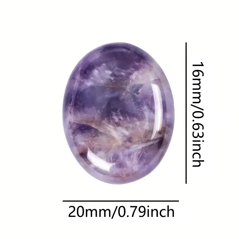 1 قطعة الحجر الطبيعي البيضاوي العقيق الجمشت الوردي خرز كريستالي شفاء كريستال تدليك الحجر #3
