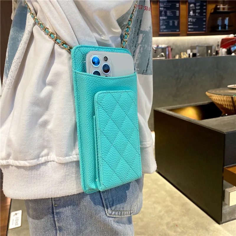 Fashion Crossbody long strap Mini bag for iphone Samsung galaxy Huawei Universal phone case high capacity Credit card package