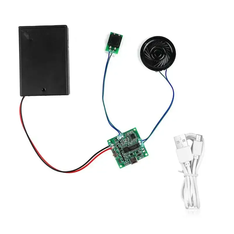 Recordable Sound Module Voice Playback with Speaker Button Control 8M MP3 WAV Music Programmable Board for DIY Music Box Gift