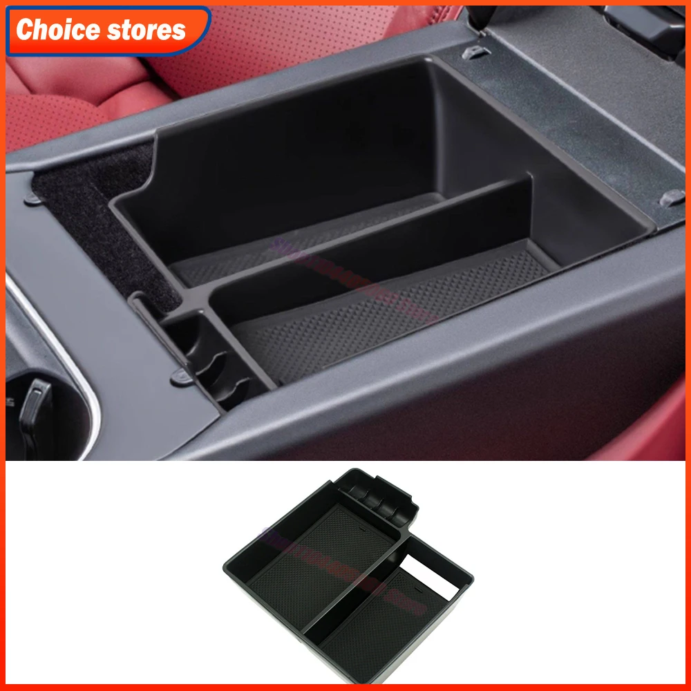 Car Armrest Storage Box for Porsche Cayenne 92A 9YA 2011-2025 Center Console Non-slip Organizer Tray Auto Interior Accessories