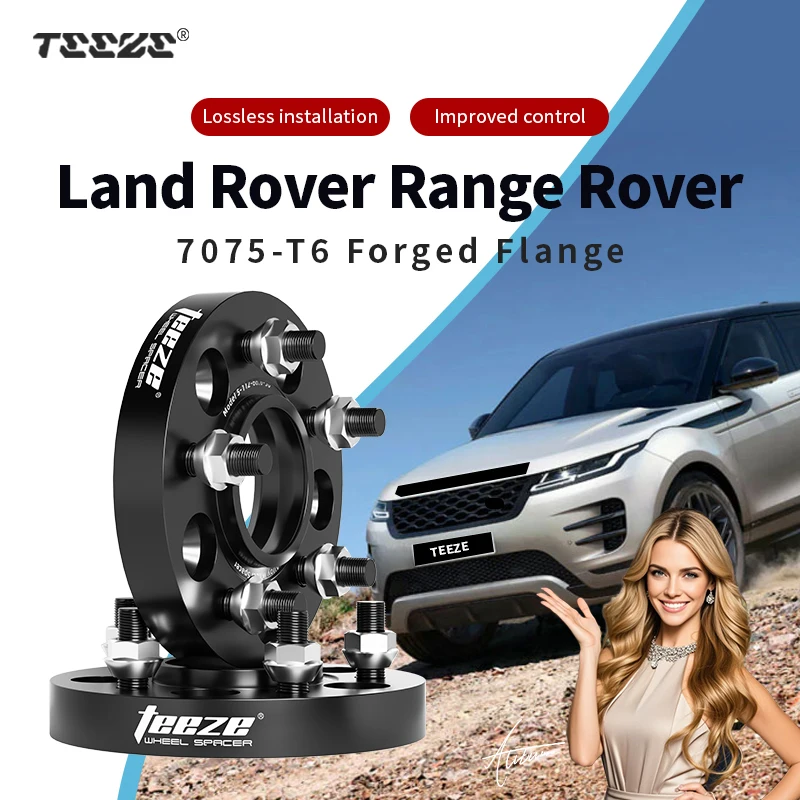 

Teeze 2pcs 5x120 72.6 M14x1.5 Hub Centric Black Forged wheel spacer For 2005-2025 Land Rover Range Rover 15/20/25/30/35mm