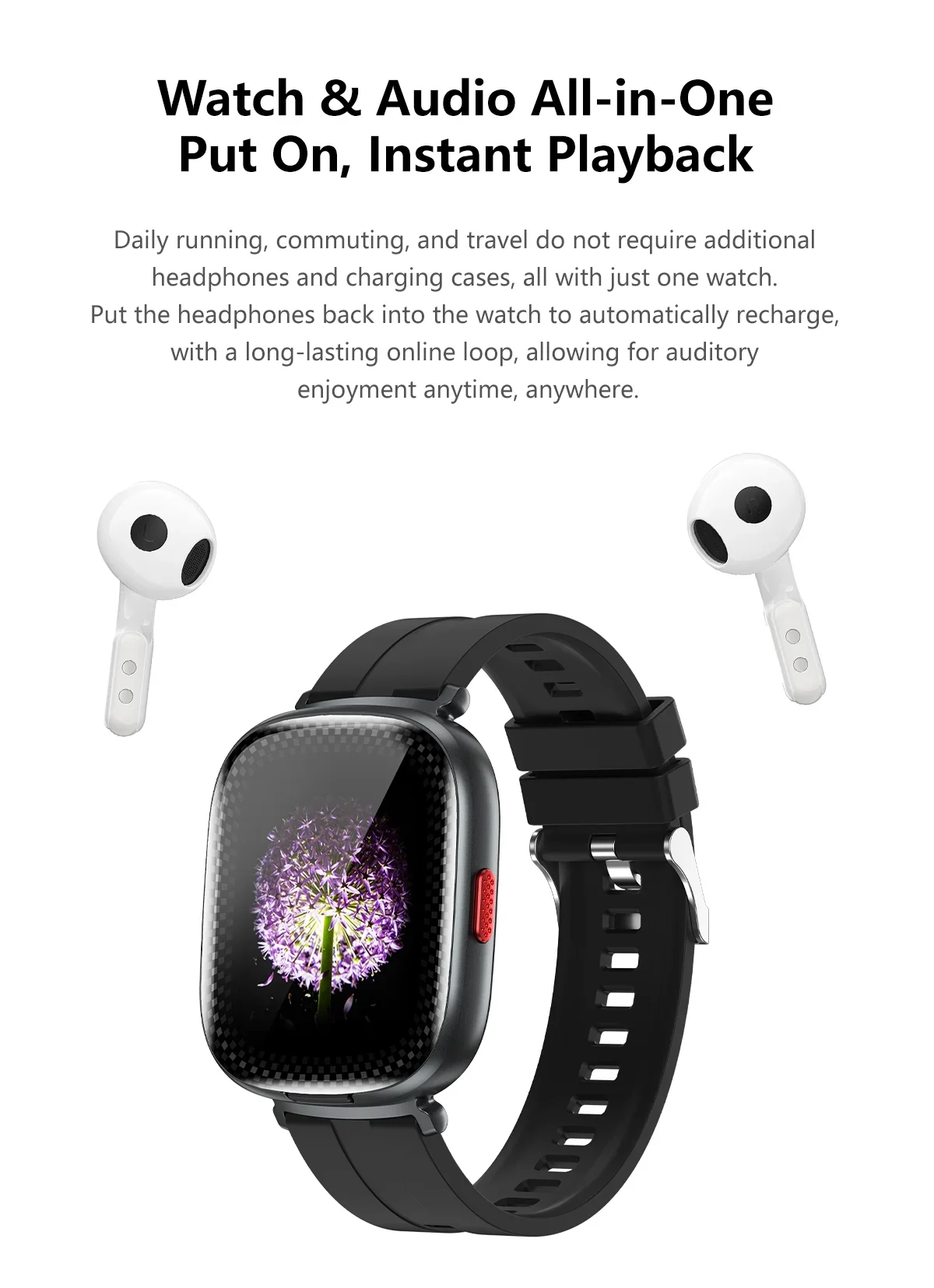 Smart Watch with Built-In Wireless Earbuds, HD Stereo Sound and Bluetooth Calling description 15