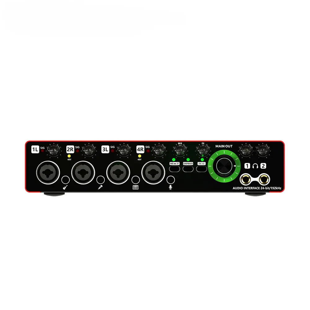 MD44 Professional  Usb Sound Card 24Bit 192Khz Audio Interface for Studio Recording Computer Live Broadcast