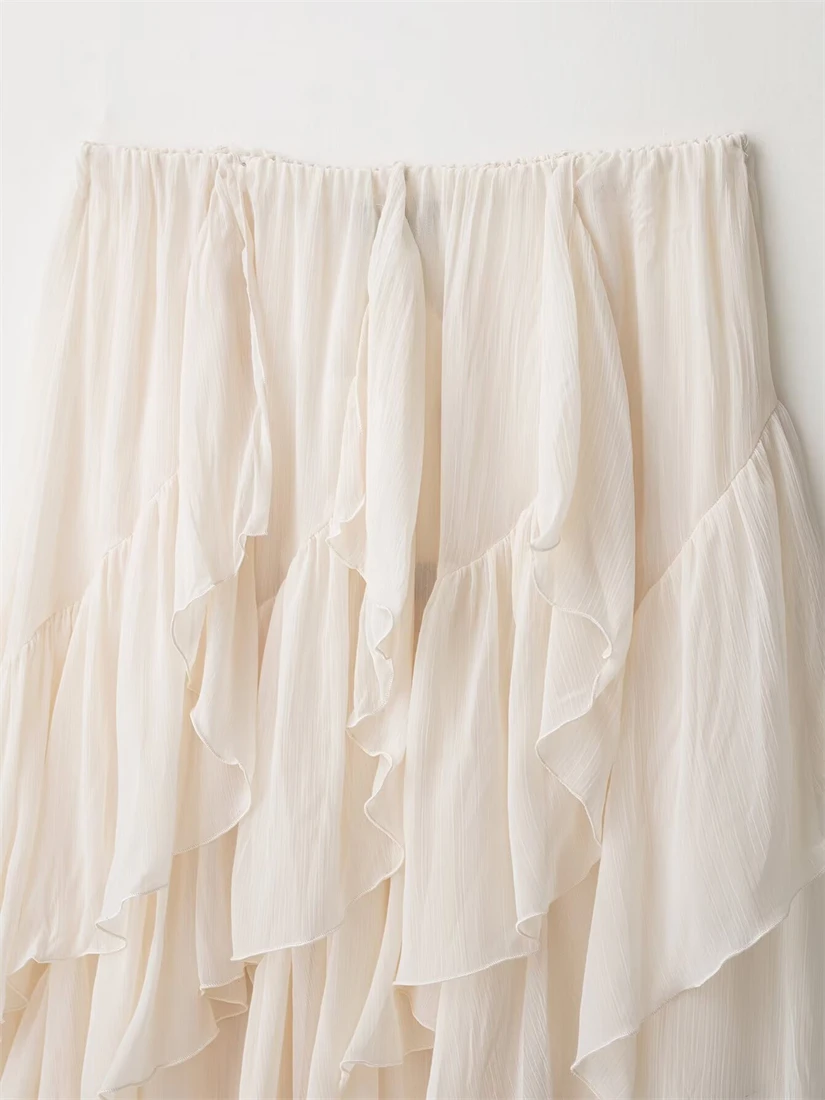 New 2025 Women's Half-Body Skirt Layered Ruffle Fashion Fairy Design Elegant Women's Clothing