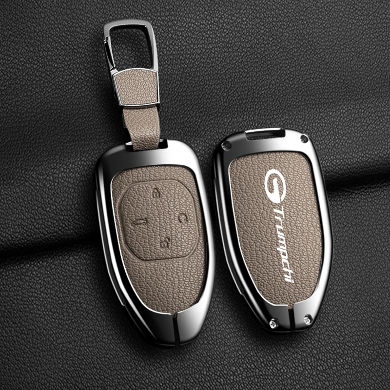 New Auto Leather Car Key Case Cover Shell For GAC New Energy Trumpchi Empow J11 J12 J13 J14 J15 J16 GS8 Fob Keychain Accessories
