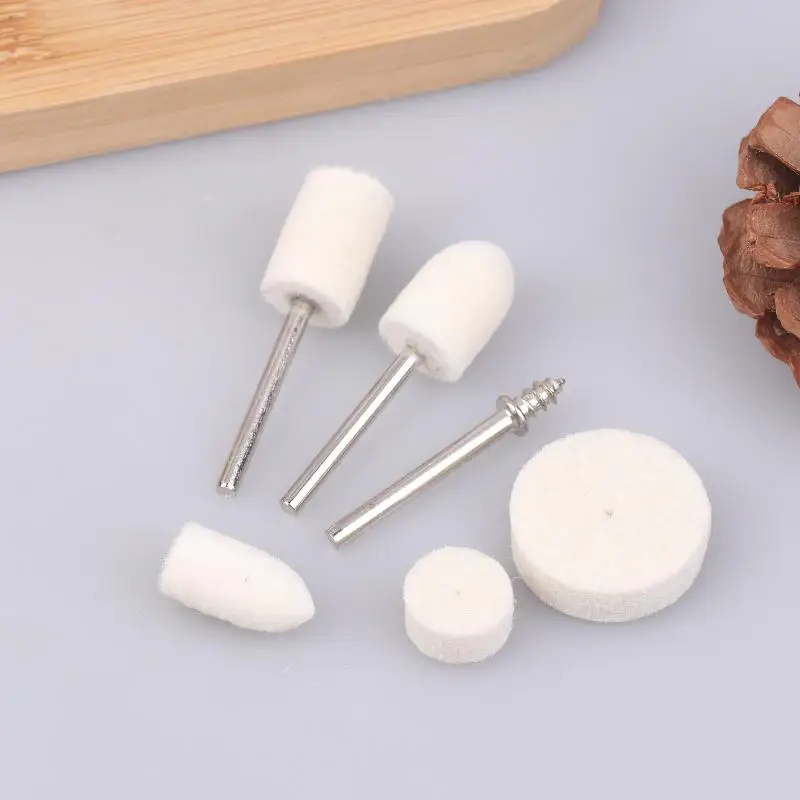 1Set Wool Felt Polishing Wheel Kit Multi-Shape Buffing Set For Rotary Tools For Jewelry & Metal