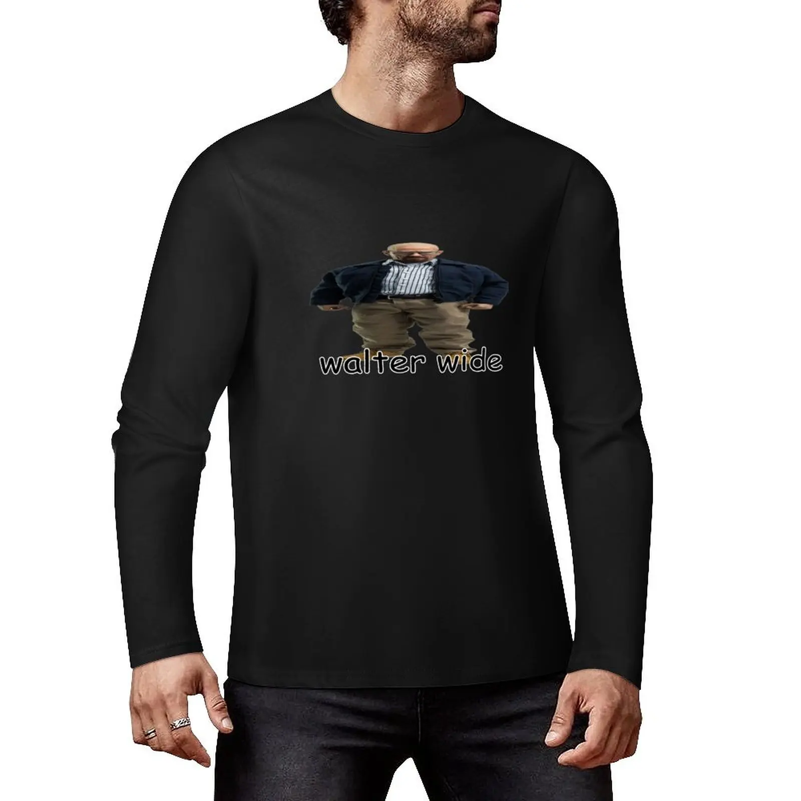 walter wide breaking bad walter white parody Long T-Shirt black t shirts customized t shirts T-shirt men