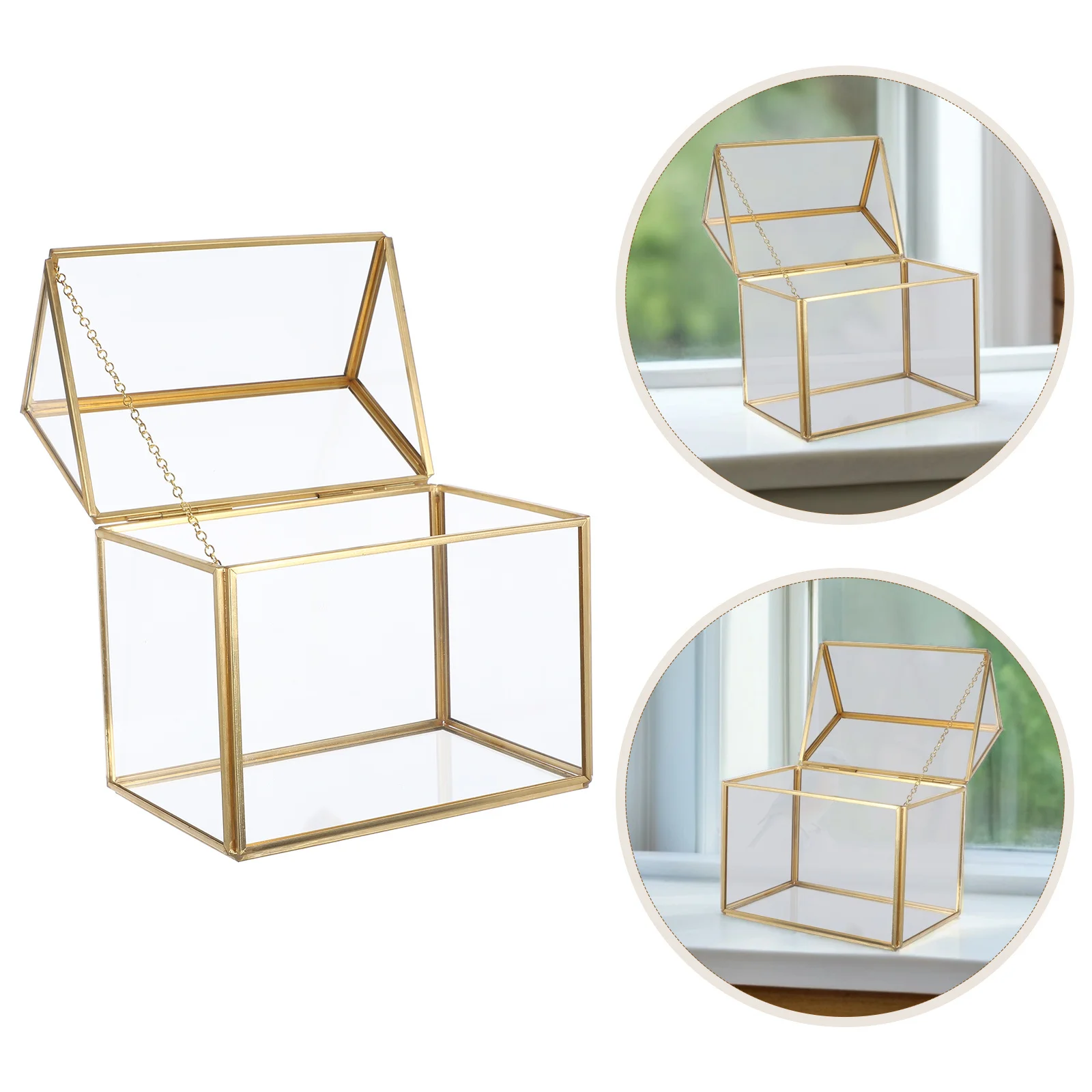 

Mini Glass Greenhouse Shape Terrarium Clear Geometric Planter for Air Plants Succulents Cacti Indoor Tabletop Garden