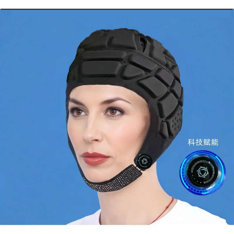 

Вратарский противоударный мягкий шлем из ЭВА, защита головы, футбольный шлем, регулируемый футбольный головной убор, детский спорт на открытом воздухе