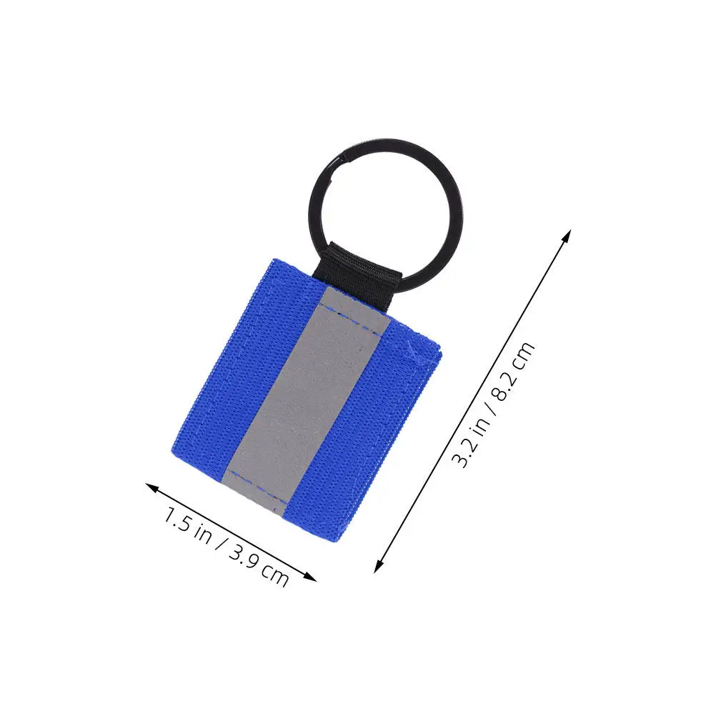 5Pcs Reflective Keychain Tags Double Sided Nylon Reflective Pendant Pulls for Backpacks Bags Keys Luggage High Visibility Night