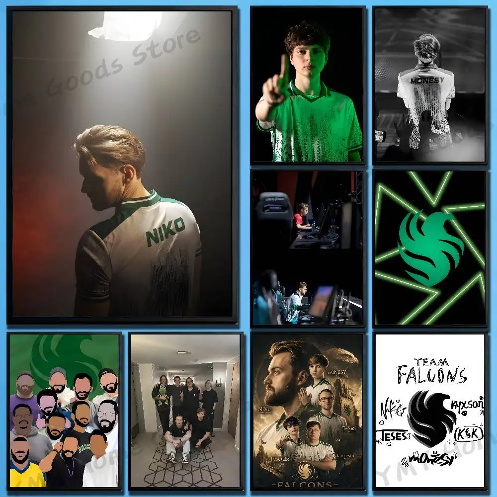 CS 2026 Champion Team Falcons Poster For Wall Prints for Living Room Bedroom Office Home Decoration Gift