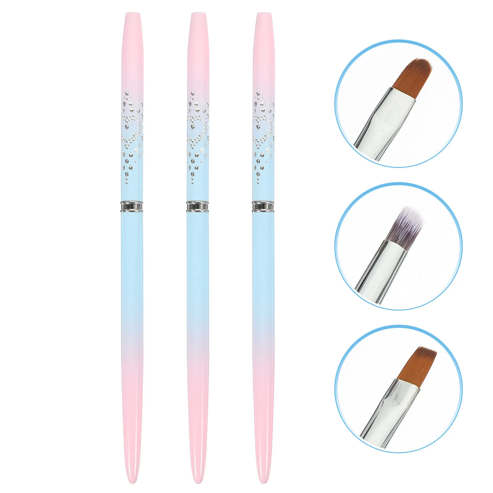 

3Pcs Premium Nail Art Brush Pens Lightweight Comfortable Handle Smooth Application Nail Painting DIY Kit for Beginners