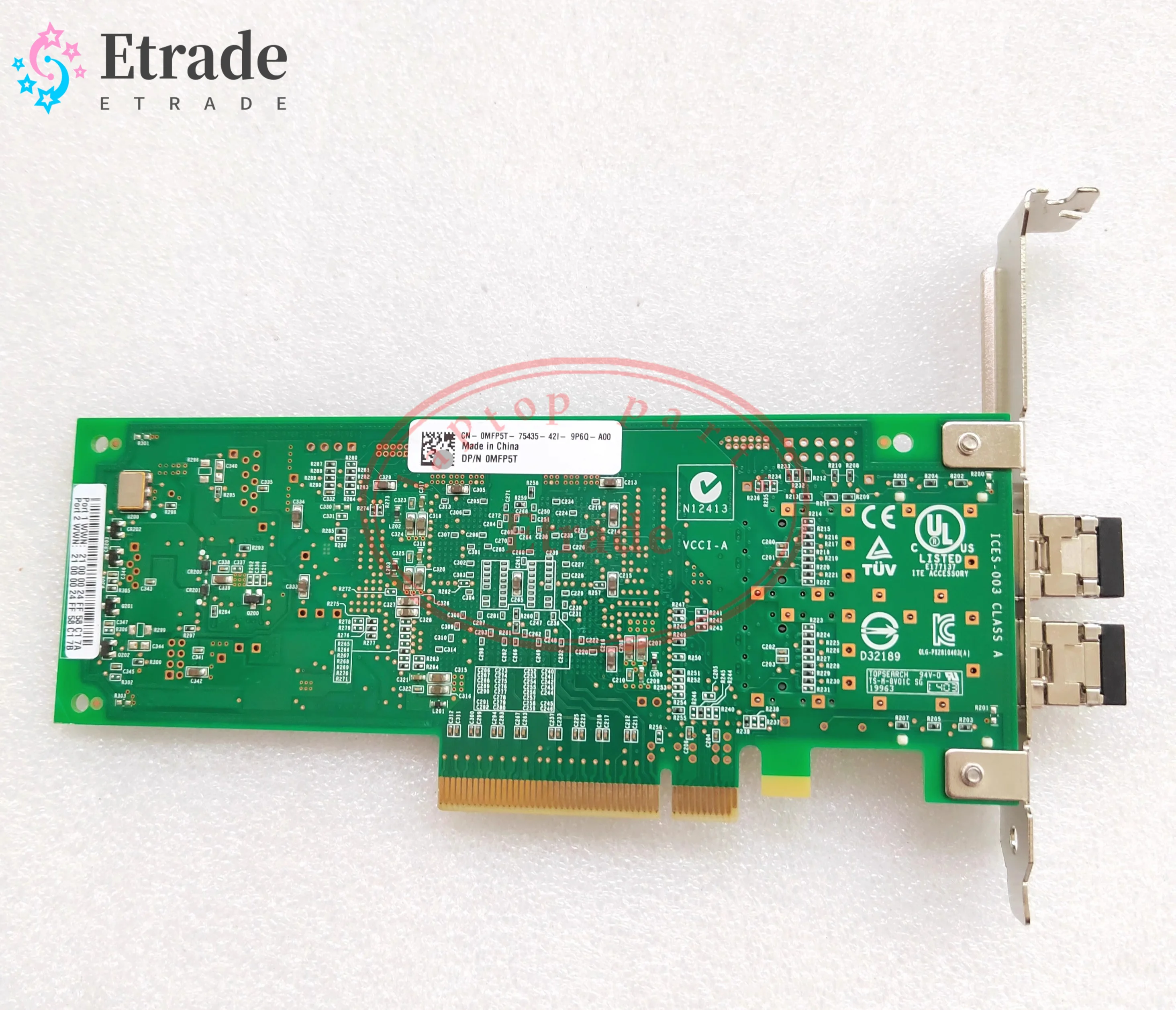 For Qlogic QLE2562 / For Dell MFP5T Dual Port 8Gbps Fiber Channel PCI Express Host Bus Adapter