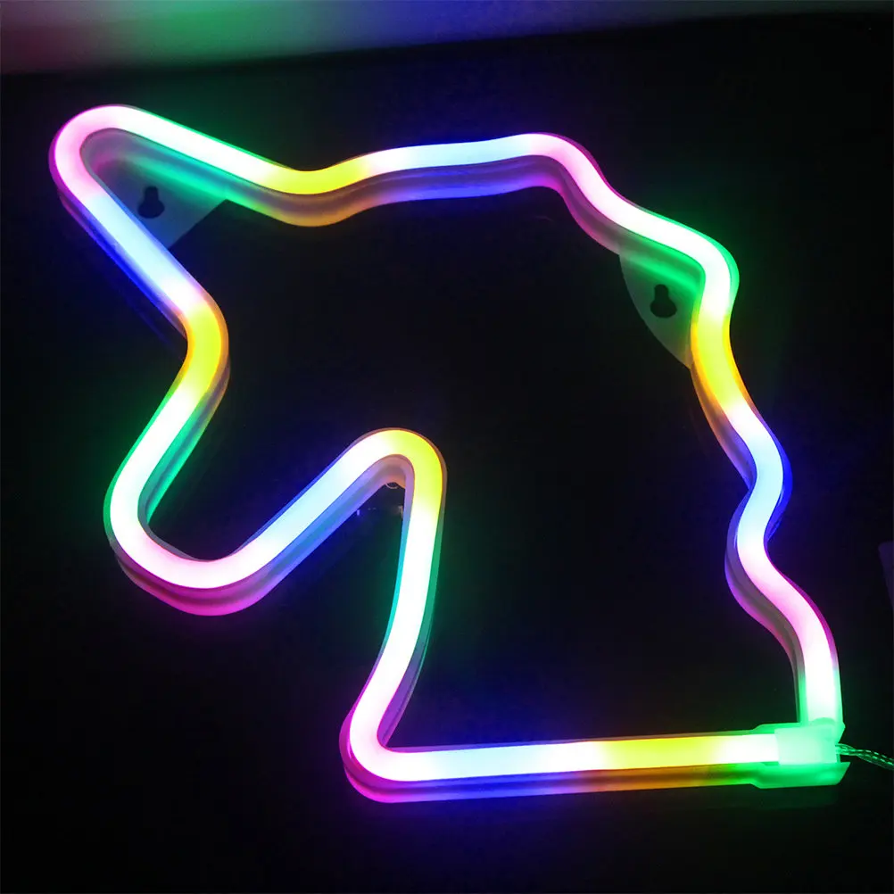 

Неоновая лампа в форме единорога, стильный светодиодный неоновый светильник, декоративная атмосферная лампа, креативный ночник для спальни и гостиной