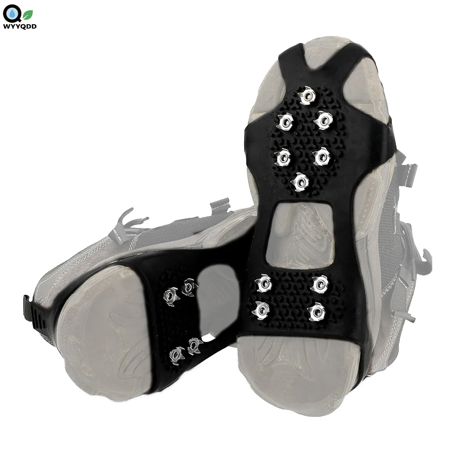 

Crampons Shoe Ice Grippers Traction Cleats Ice Snow Grips with 10 Stainless Steel Spikes,Outdoor Anti-Slip Shoes Grippers