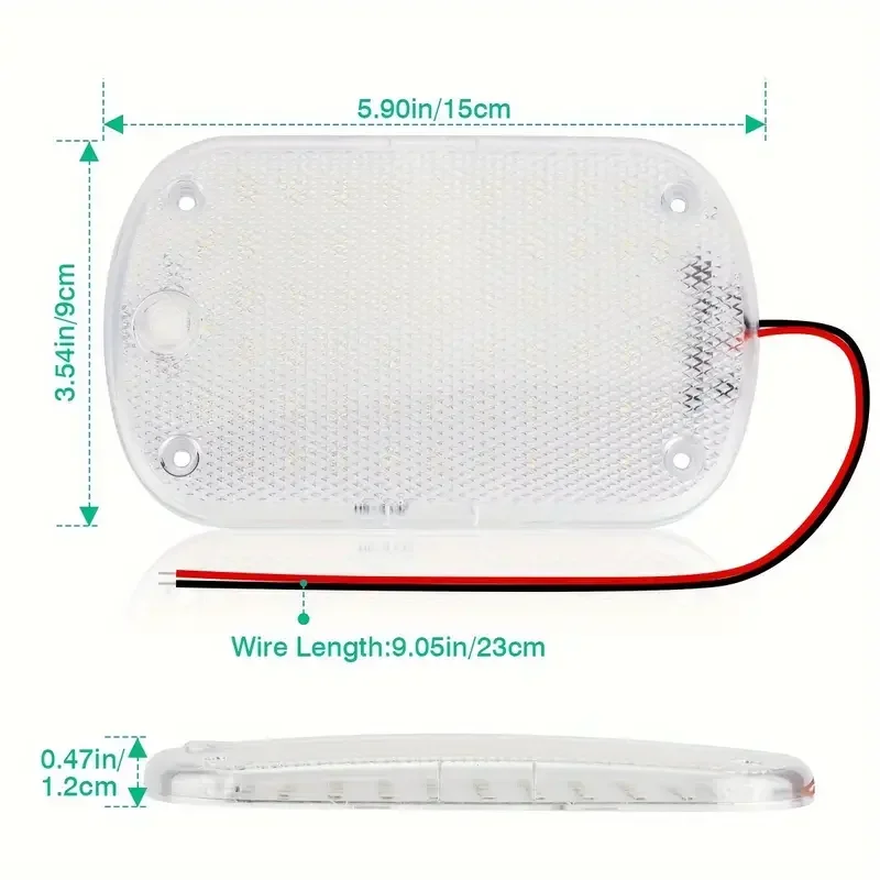 1pc 12V 24V Super Bright Car Interior Light 60LEDs Car Reading Light With Switch For Van Lorry Truck RV Camper Indoor Dome Lamp